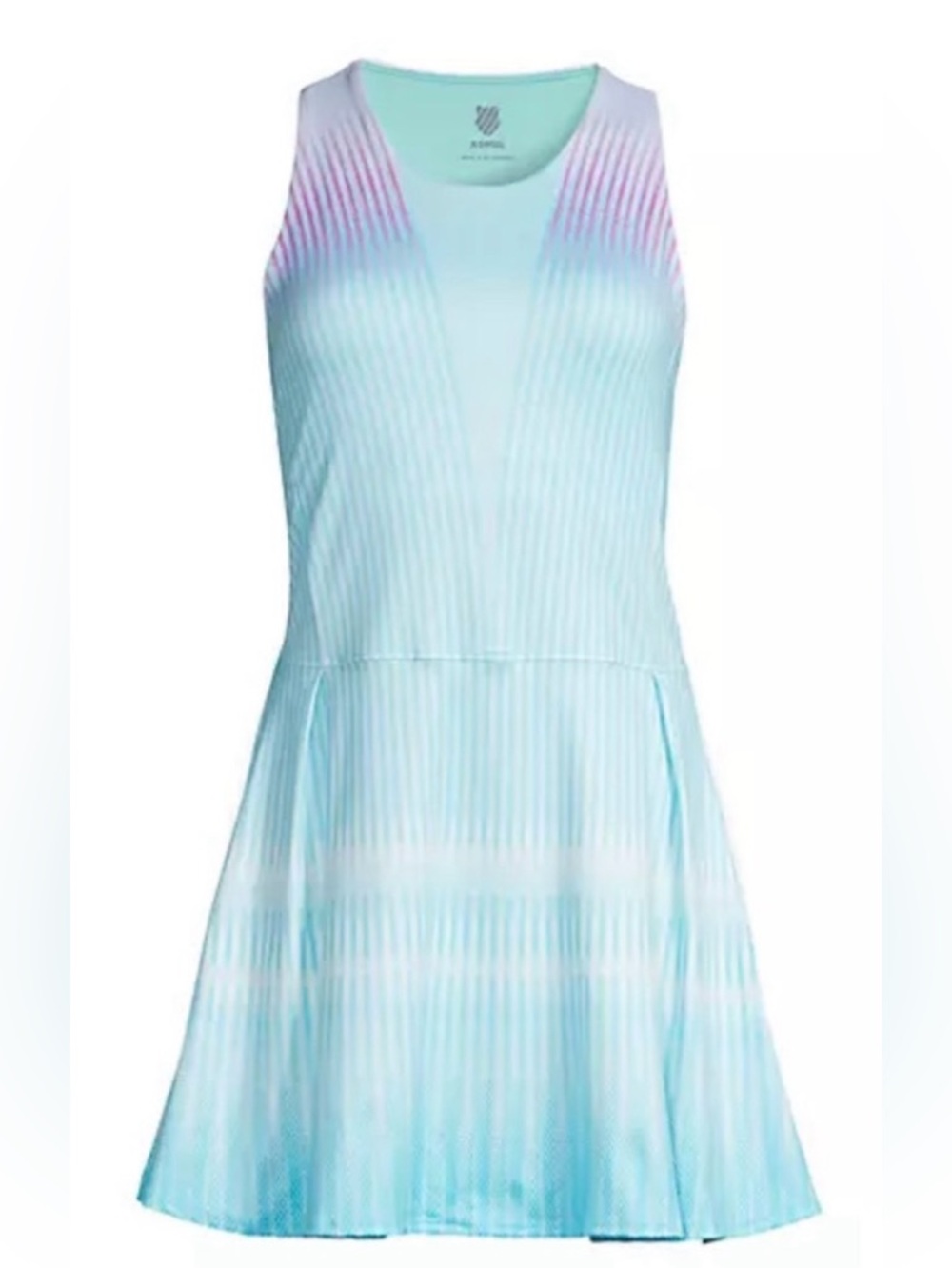 K-Swiss Stamina Tennis Dress Size M Aqua and Lavender Stripes